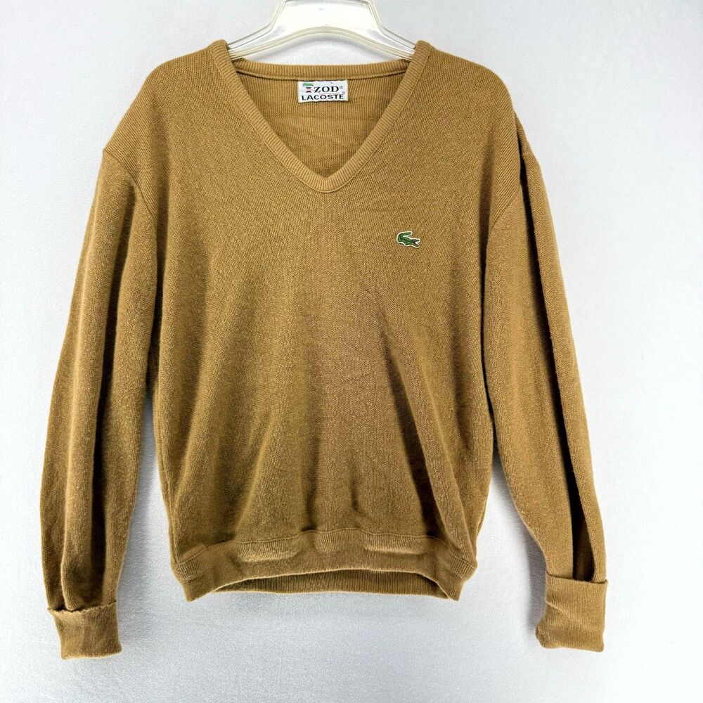 Vintage 70s IZOD Lacoste‎ Made in USA Sweater Brown Color Size M
